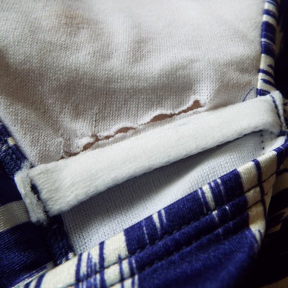 Athleta Navy Blue Auqualux Aztec Print Strappy Swim Tankini Top Size Small - Picture 7 of 7